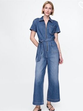 GAP Belted Denim Jumpsuit
